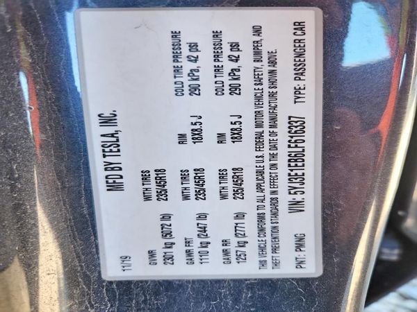 2020 TESLA MODEL 3