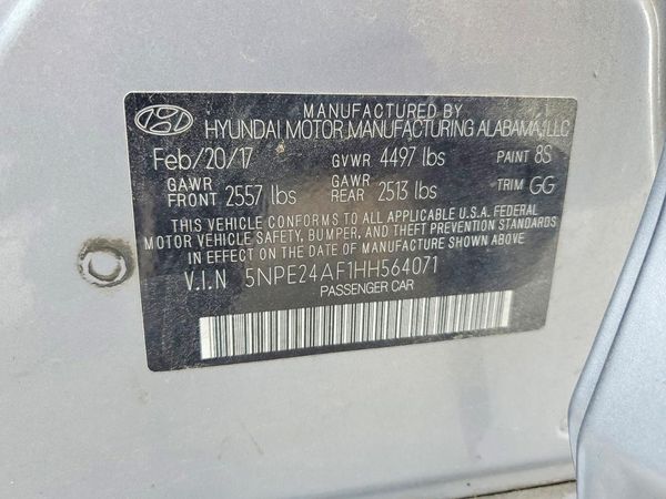 2017 HYUNDAI SONATA SE, Eco