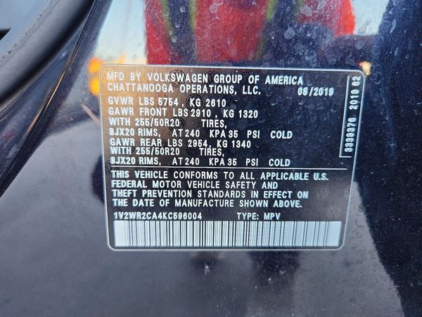 2019 VOLKSWAGEN ATLAS SE