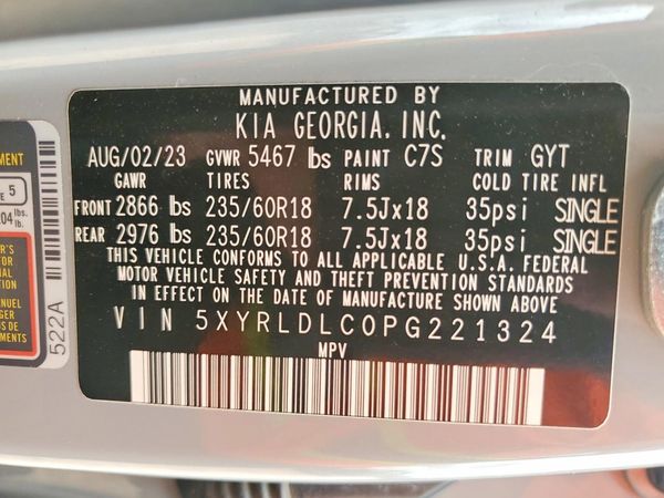 2023 KIA SORENTO S — VINS
