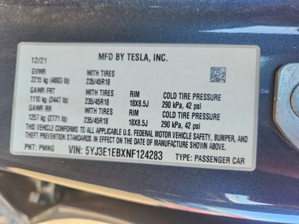 2022 TESLA MODEL 3