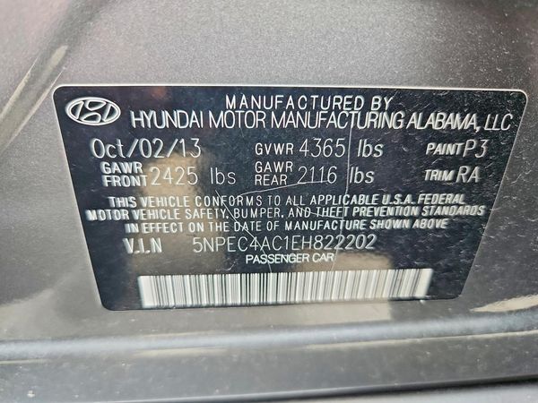 2014 HYUNDAI SONATA