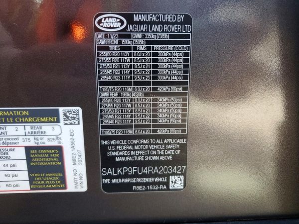 2024 LAND ROVER RANGE ROVER SE — VINS