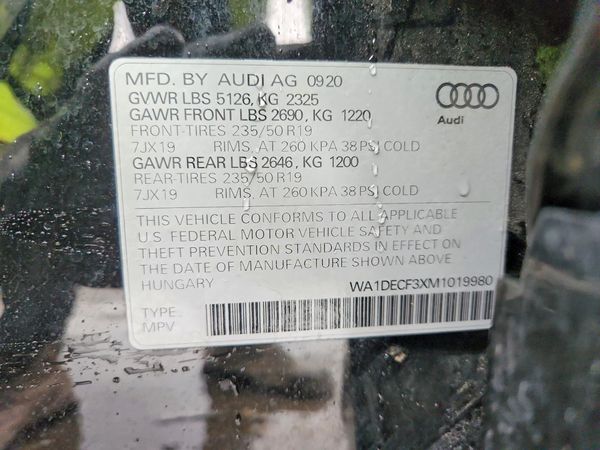 2021 AUDI Q3 S Line quattro Premium — VINS