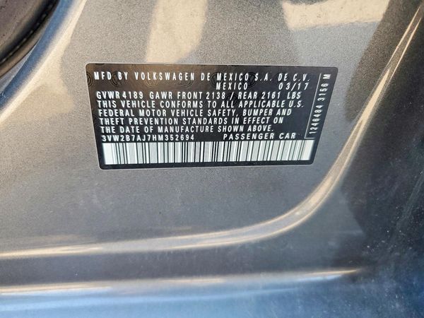 2017 VOLKSWAGEN JETTA S