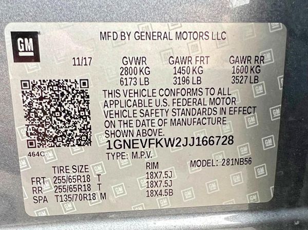2018 CHEVROLET TRAVERSE LS