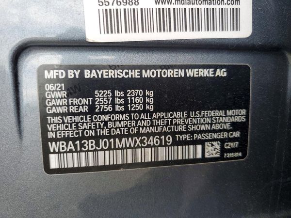 2021 BMW 530 xDrive — VINS