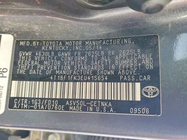 2014 TOYOTA CAMRY