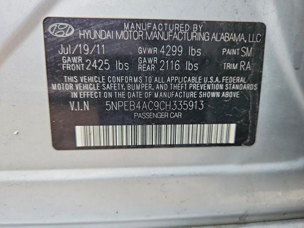 2012 HYUNDAI SONATA Middle-low level