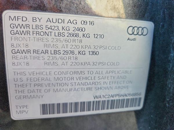 2017 AUDI Q5 quattro Premium — VINS