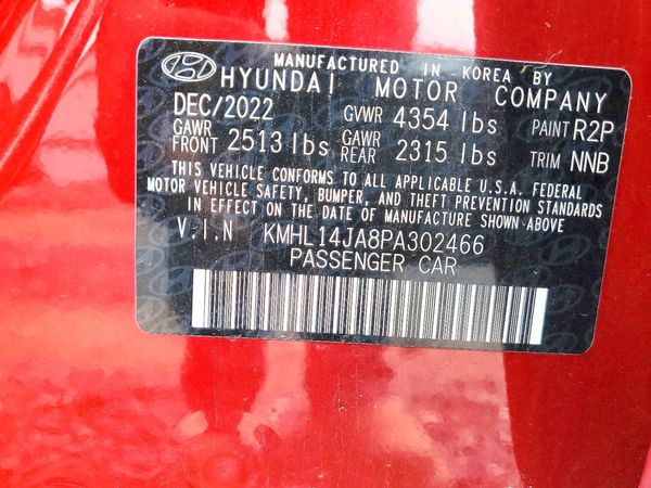 2023 HYUNDAI SONATA — VINS