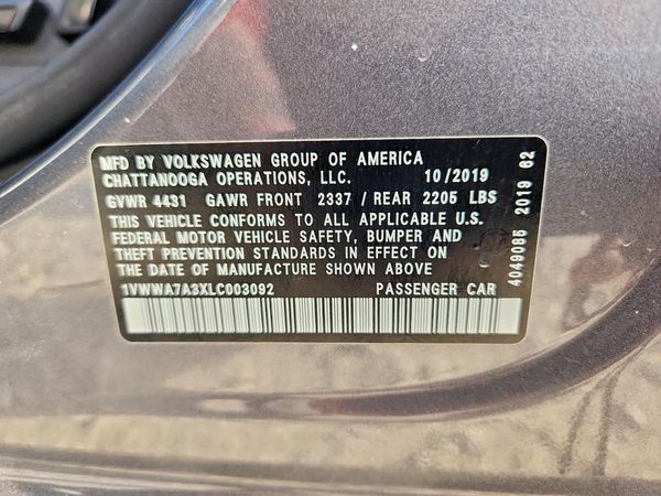 2020 VOLKSWAGEN PASSAT SE