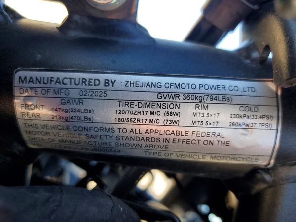 2025 CF MOTO 675SS — VINS