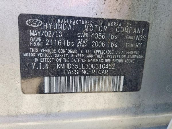 2013 HYUNDAI ELANTRA — VINS