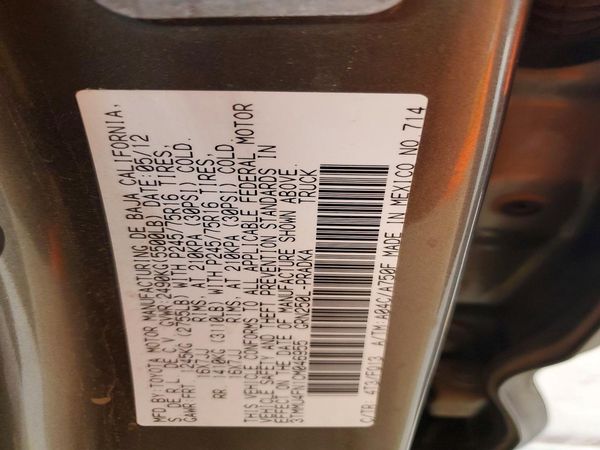 2012 TOYOTA TACOMA