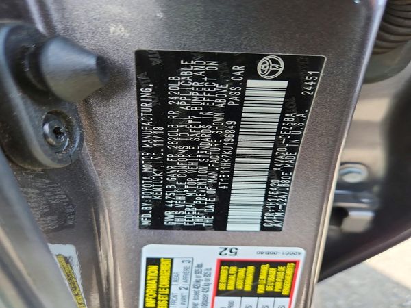 2019 TOYOTA CAMRY L/LE/SE/XLE