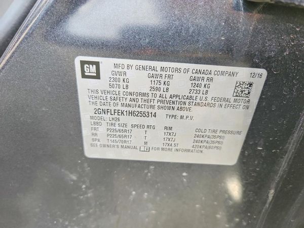 2017 CHEVROLET EQUINOX LT / FL
