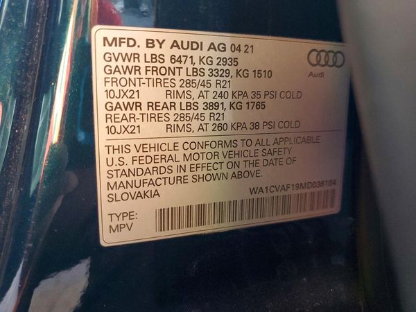 2021 AUDI Q8 quattro Prestige