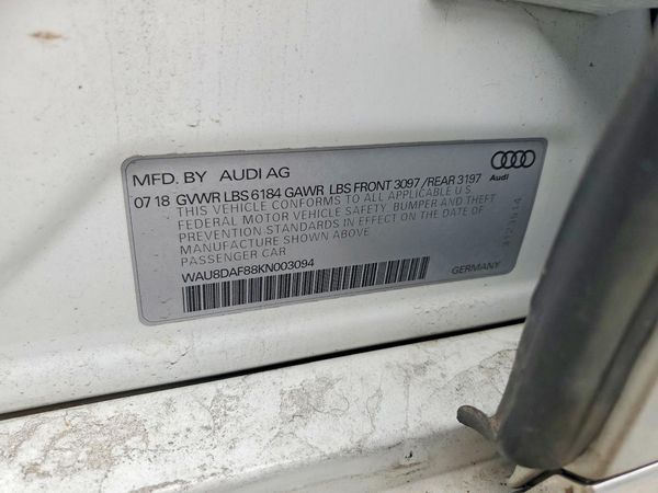 2019 AUDI A8 — VINS
