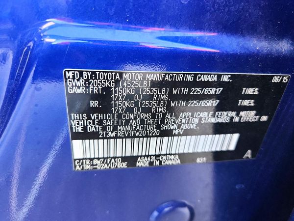 2015 TOYOTA RAV4 XLE (M Grade) — VINS
