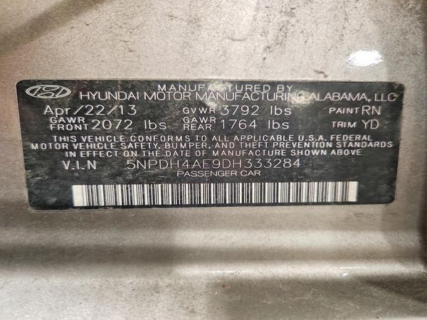 2013 HYUNDAI ELANTRA — VINS