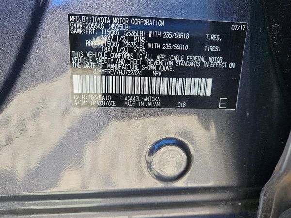 2017 TOYOTA RAV4 Ltd/Platinum — VINS