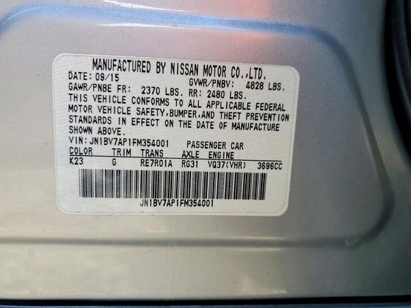 2015 INFINITI Q50 — VINS