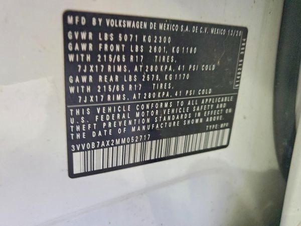 2021 VOLKSWAGEN TIGUAN 4Motion S — VINS