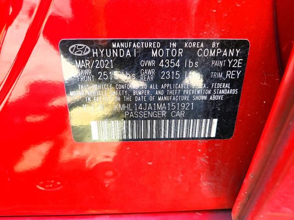 2021 HYUNDAI SONATA — VINS