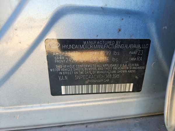 2012 HYUNDAI SONATA Middle level