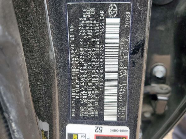 2025 TOYOTA CAMRY — VINS