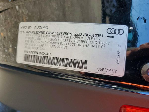 2018 AUDI A5 — VINS