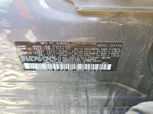 2022 SUBARU ASCENT Base