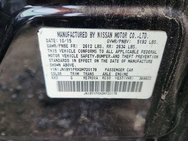 2016 INFINITI Q70L — VINS