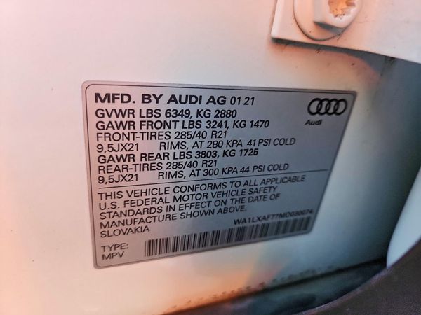 2021 AUDI Q7 quattro Premium Plus