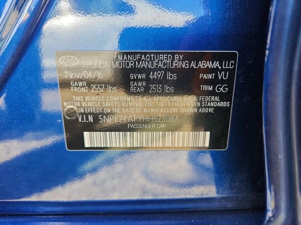 2017 HYUNDAI SONATA SE, Eco