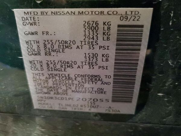 2023 NISSAN PATHFINDER SL — VINS