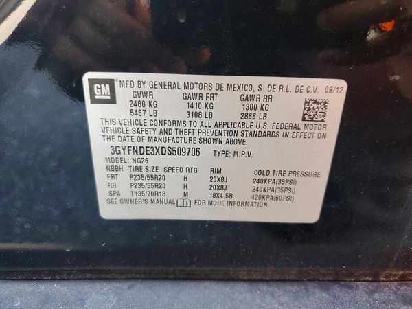 2013 CADILLAC SRX — VINS