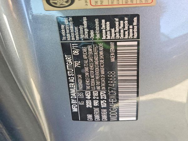 2012 MERCEDES-BENZ C C250 — VINS
