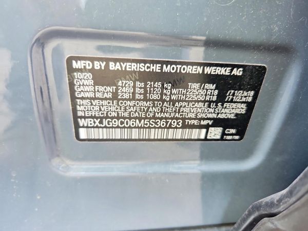 2021 BMW X1 xDrive28i — VINS