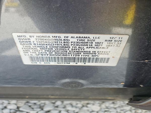 2012 HONDA PILOT EX-L