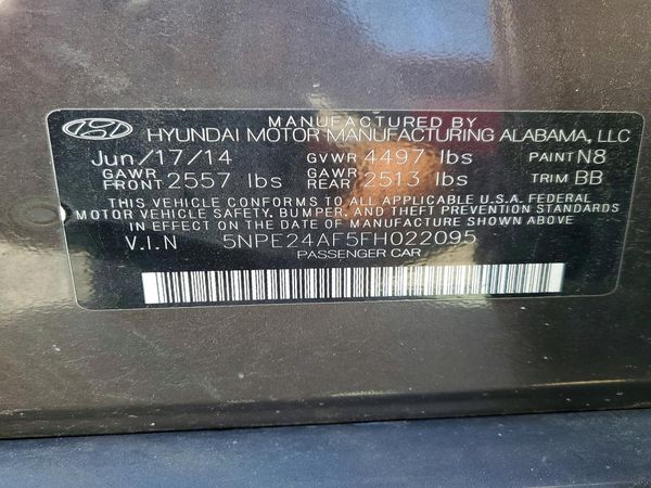 2015 HYUNDAI SONATA SE, ECO