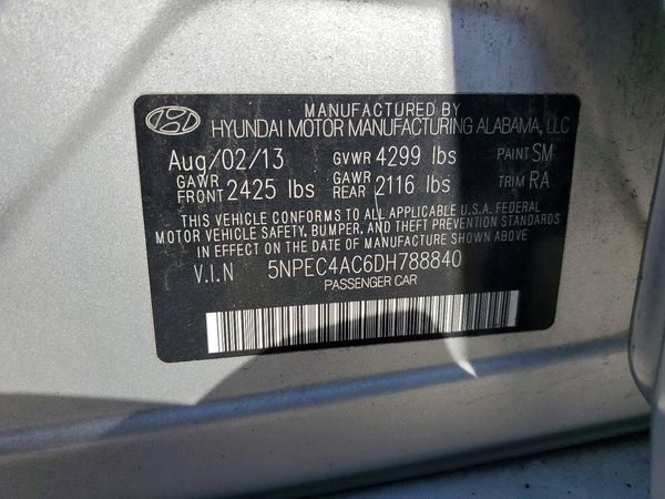 2013 HYUNDAI SONATA — VINS