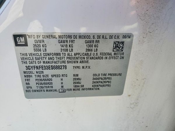2014 CADILLAC SRX — VINS