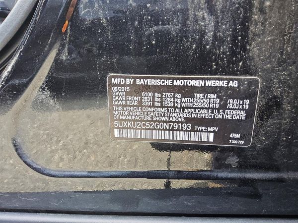 2016 BMW X6 xDrive35i — VINS