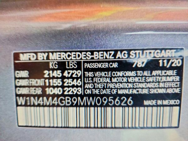 2021 MERCEDES-BENZ GLB-CLASS GLB250 — VINS