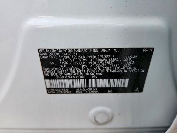 2014 TOYOTA RAV4 Standard — VINS
