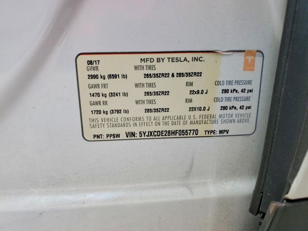 2017 TESLA MODEL X — VINS