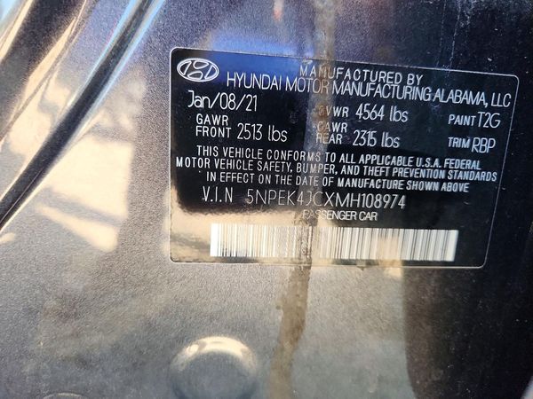 2021 HYUNDAI SONATA — VINS