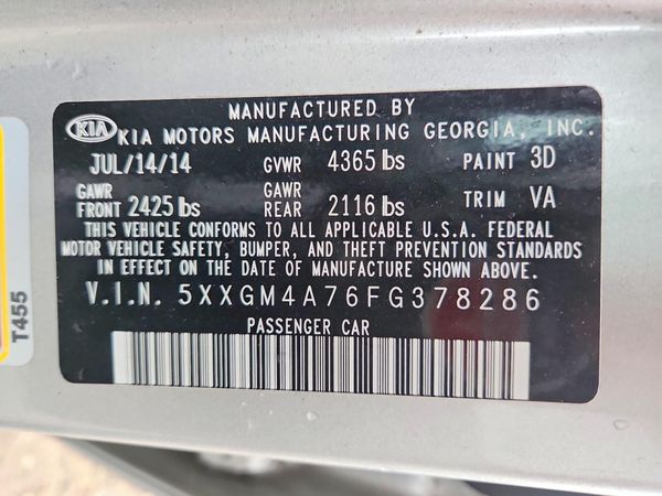 2015 KIA OPTIMA GL(Middle-low grade)